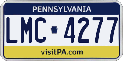PA license plate LMC4277