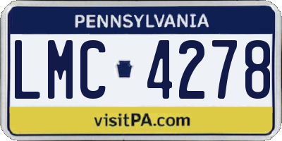 PA license plate LMC4278
