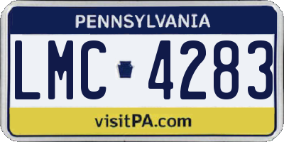 PA license plate LMC4283