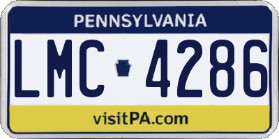 PA license plate LMC4286