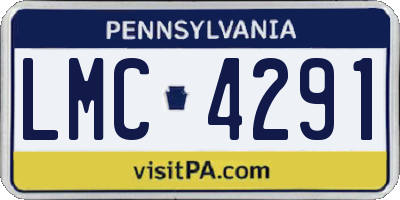 PA license plate LMC4291