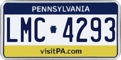 PA license plate LMC4293