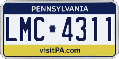 PA license plate LMC4311