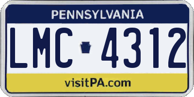 PA license plate LMC4312