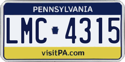 PA license plate LMC4315