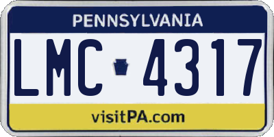PA license plate LMC4317