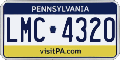 PA license plate LMC4320