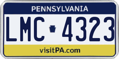 PA license plate LMC4323