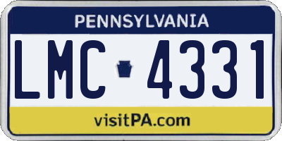 PA license plate LMC4331