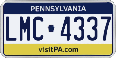 PA license plate LMC4337