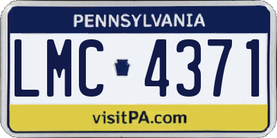 PA license plate LMC4371
