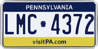 PA license plate LMC4372