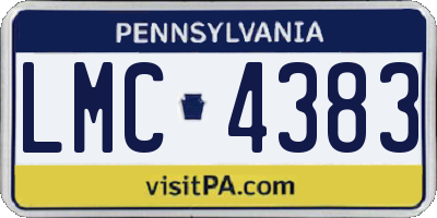 PA license plate LMC4383