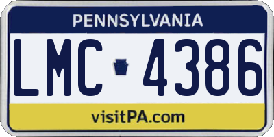 PA license plate LMC4386
