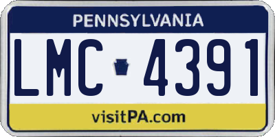 PA license plate LMC4391