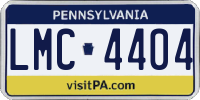 PA license plate LMC4404