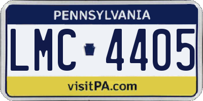 PA license plate LMC4405
