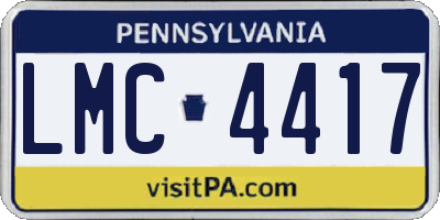 PA license plate LMC4417