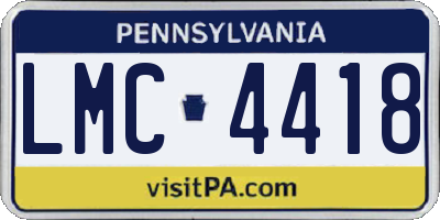 PA license plate LMC4418