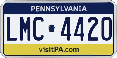 PA license plate LMC4420