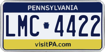 PA license plate LMC4422