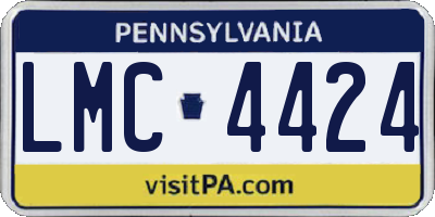 PA license plate LMC4424