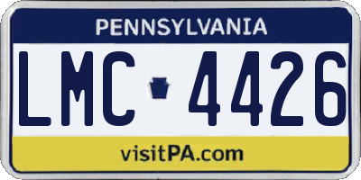 PA license plate LMC4426