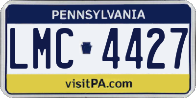 PA license plate LMC4427