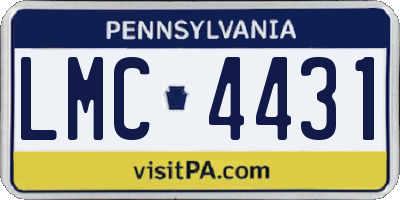 PA license plate LMC4431