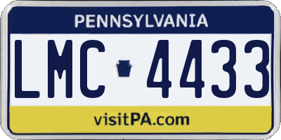 PA license plate LMC4433