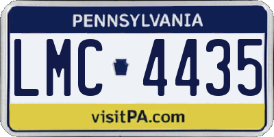 PA license plate LMC4435