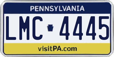 PA license plate LMC4445