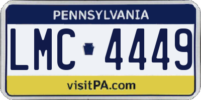PA license plate LMC4449