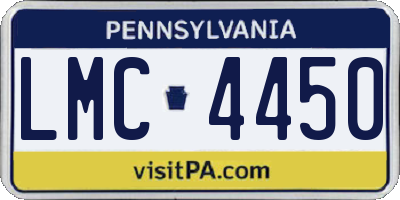 PA license plate LMC4450