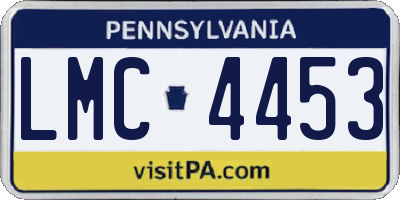 PA license plate LMC4453