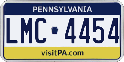 PA license plate LMC4454