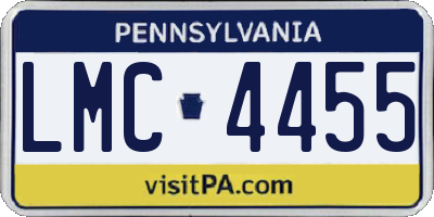 PA license plate LMC4455