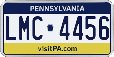 PA license plate LMC4456