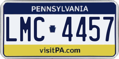 PA license plate LMC4457