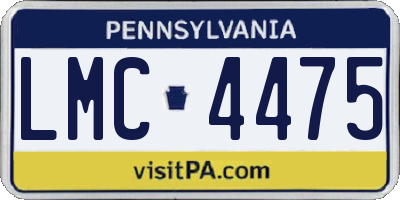 PA license plate LMC4475
