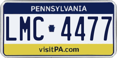 PA license plate LMC4477