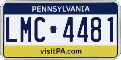 PA license plate LMC4481