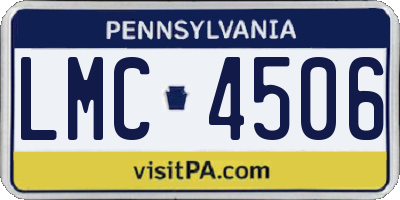 PA license plate LMC4506
