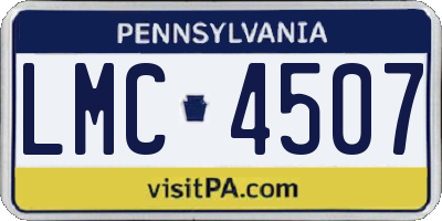 PA license plate LMC4507