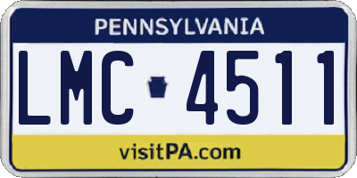 PA license plate LMC4511