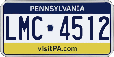 PA license plate LMC4512
