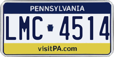 PA license plate LMC4514