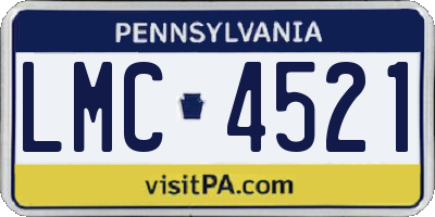 PA license plate LMC4521