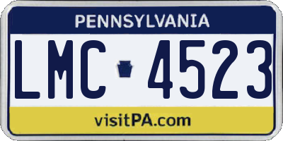 PA license plate LMC4523