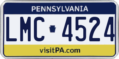 PA license plate LMC4524